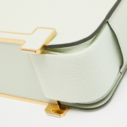 Pre Owned Hermes Vert Fizz Chevre Mysore Leather Gold Finish Geta Bag