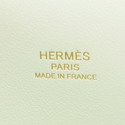 Pre Owned Hermes Vert Fizz Chevre Mysore Leather Gold Finish Geta Bag