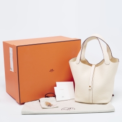 Pre Owned Hermès Nata Taurillon Clemence Leather Picotin Lock 22 Bag