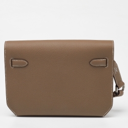 مملوكة مسبقًا Hermès Etoupe Togo Leather Kelly Depeches 25 Pouch