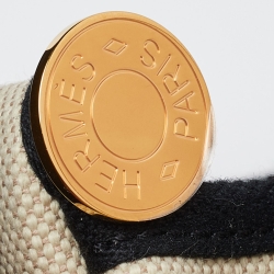 مملوكة مسبقًا Hermès Beige/Black Canvas and Vache Hunter Leather Herbag Zip 31 Bag