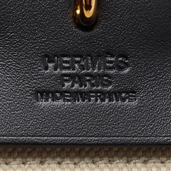 مملوكة مسبقًا Hermès Beige/Black Canvas and Vache Hunter Leather Herbag Zip 31 Bag