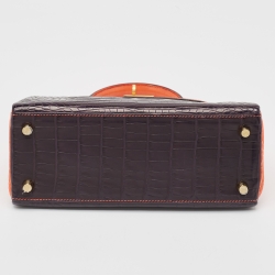 مملوكة مسبقًا حقيبة هيرمس كيلي ريتورن 25 مطلي ذهب جلد توغو بنفسجي/أزرق