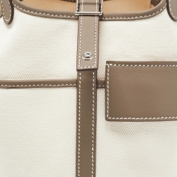 Pre Owned Hermès Ecro/Etoupe Toile and and Swift Leather Cargo Picotin Lock 18 Bag