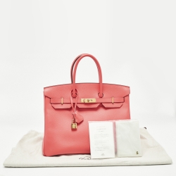 Hermès Rose Jaipur Epsom Leather Gold Finish Birkin 35 Bag
