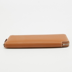 مملوكة مسبقًا Hermes Gold Epsom Leather Silk'In Classique Long Wallet