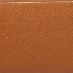 مملوكة مسبقًا Hermes Gold Epsom Leather Silk'In Classique Long Wallet