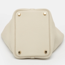 Hermès Gris Neve Taurillon Clemence Leather Picotin Lock 18 Bag