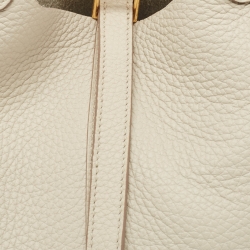Hermès Gris Neve Taurillon Clemence Leather Picotin Lock 18 Bag