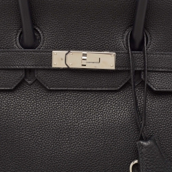 Hermès Noir Togo Leather Palladium Finish Birkin 35 Bag