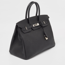 Hermès Noir Togo Leather Palladium Finish Birkin 35 Bag