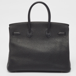 Hermès Noir Togo Leather Palladium Finish Birkin 35 Bag