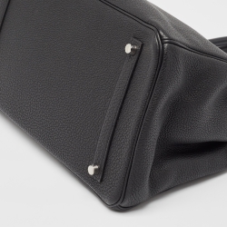 Hermès Noir Togo Leather Palladium Finish Birkin 35 Bag