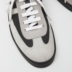 Hermes Black/Grey Suede and Leather Boomerang Low Top Sneakers Size 40