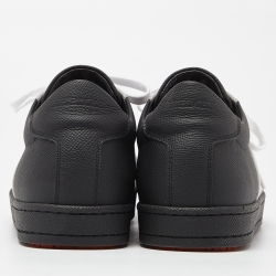 Hermes Black/Grey Suede and Leather Boomerang Low Top Sneakers Size 40