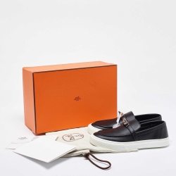 Hermes Black Leather Game Sneakers Size 37