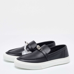 Hermes Black Leather Game Sneakers Size 37