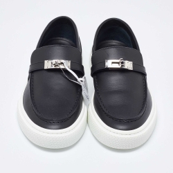 Hermes Black Leather Game Sneakers Size 37