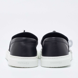 Hermes Black Leather Game Sneakers Size 37