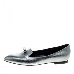 Pre Owned حذاء باليرينا فلات هيرمس ليبرتي جلد بني مقاس 39