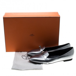 Pre Owned حذاء باليرينا فلات هيرمس ليبرتي جلد بني مقاس 39