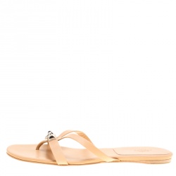 Hermes Beige Leather Corfu Thong Sandals Size 41