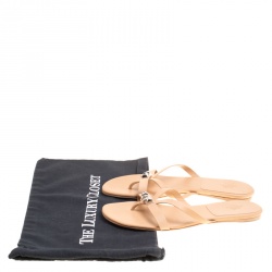 Hermes Beige Leather Corfu Thong Sandals Size 41