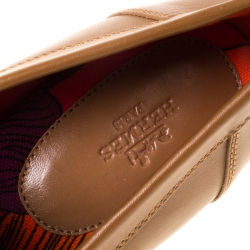 Hermes Brown Leather Kennedy Loafers Size 39