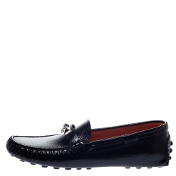 Hermes Black Patent Leather Irving Slip On Loafers Size 40.5