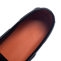 Hermes Black Patent Leather Irving Slip On Loafers Size 40.5