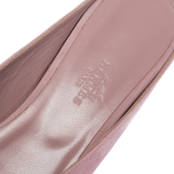 Hermes Pink Suede Roxane Flat Mules Size 38.5