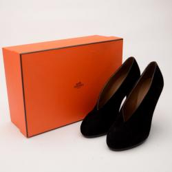 مملوكة مسبقًا Hermes Black Suede 'Florida' Pumps Size 37