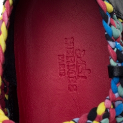 مملوكة مسبقًا Hermes Multicolour Braided Fabric Cavalcadour Print Oxygene Sneakers Size 39