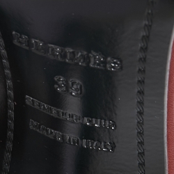 Pre Owned Hermes Burgundy Leather Night Ankle-Strap Sandals Size 39