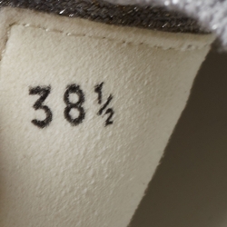 مملوكة مسبقًا Hermes Metallic Silver/Gold Knit Fabric and Leather Addict Sneakers Size 38.5