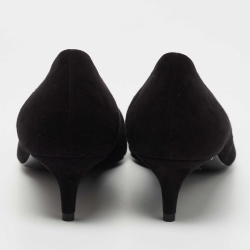 Hermes Black Suede Blush Pumps Size 39