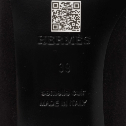 Hermes Black Suede Blush Pumps Size 39