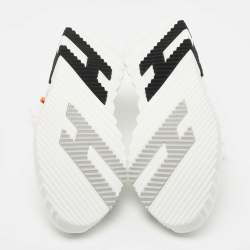 مملوكة مسبقًا Hermes White Knit Fabric Flex Sneakers Size 36.5