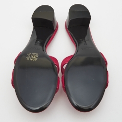 Pre Owned Hermes  Red Calf Hair Oasis Slide Sandals Size 38