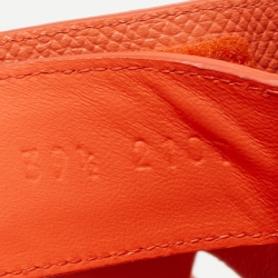 Pre Owned Hermes Orange Leather Chypre  Sandals Size 39.5