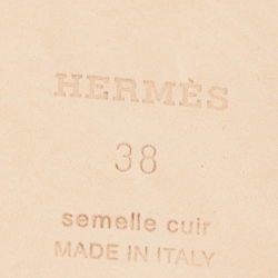 مملوكة مسبقًا Hermes Light Blue Leather Oran Flat Slides Size 38