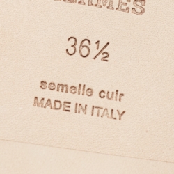 Pre Owned Hermes Brown Leather Oran Sandals Size 36.5