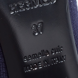 مملوكة مسبقًا Hermes Navy Blue Knit Fabric Volver Boots Size 37