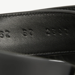 Pre Owned Hermes Black Leather Studded Chypre Flat Slides Size 37