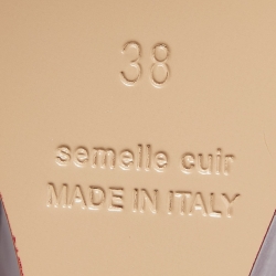 Pre Owned Hermes Burgundy Leather Legend Wadge Sandals Size 38