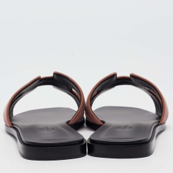 Hermès Pink Velvet Oran Flat Slides Size 38 