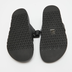 Hermes Black Leather Chypre Sandals 36