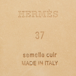 Pre Owned Hermes Multicolor Silk and Leather Santorini Ankle Strap Sandals Size 37