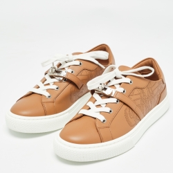 Pre Owned Hermès Brown Leather Day Low Top Sneakers Size 39