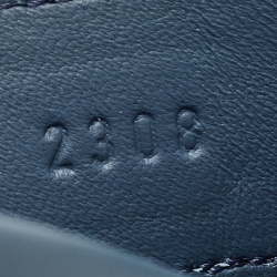 مملوكة مسبقًا Hermes Blue Suede Chypre Velcro Flat Slides Size 38.5   